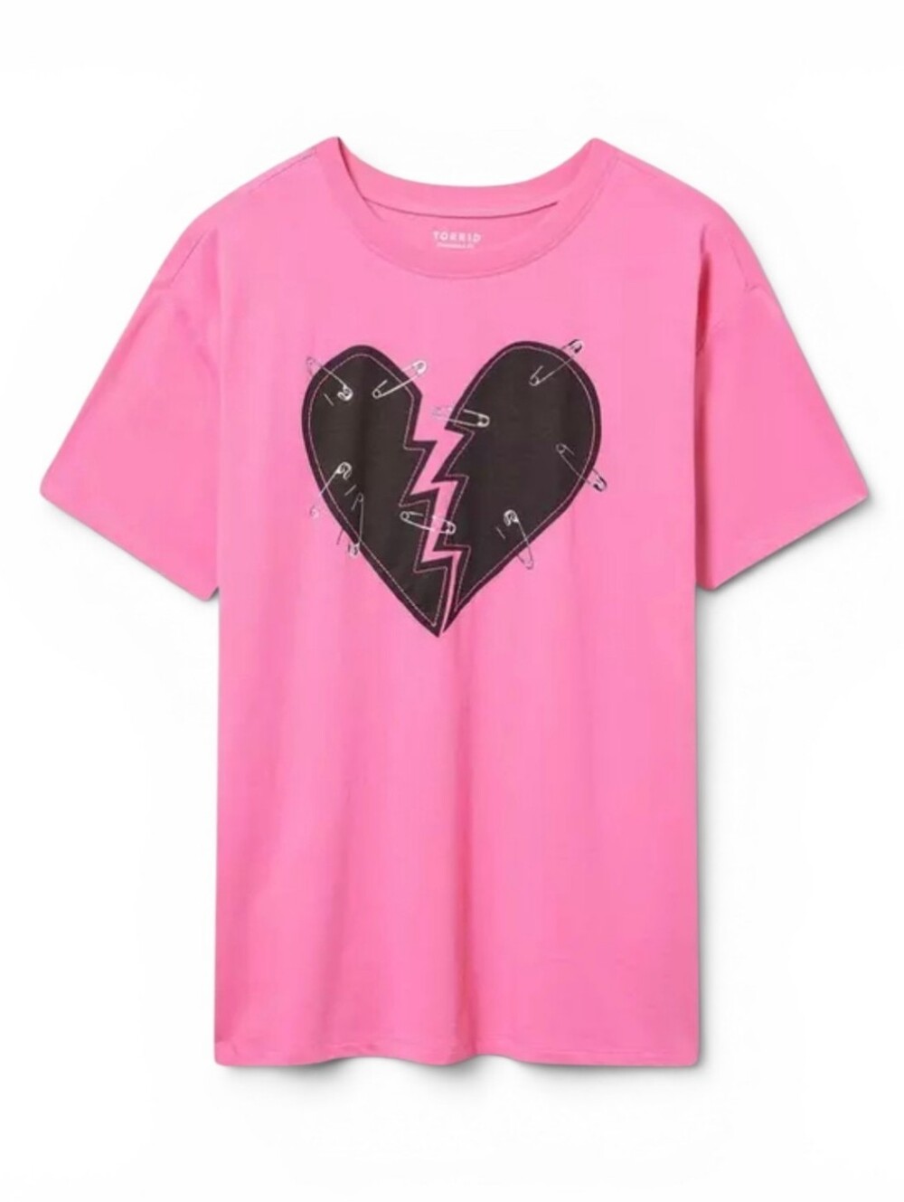 Torrid Relaxed Heritage Jersey Cew neck Tee 3X Carmine Rose.